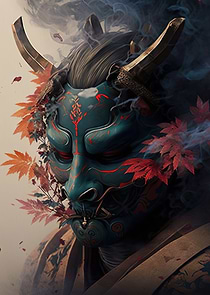 Samurai with Oni