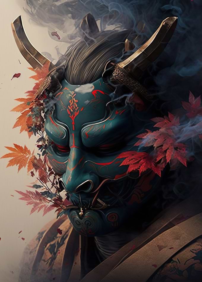 Samurai with Oni
