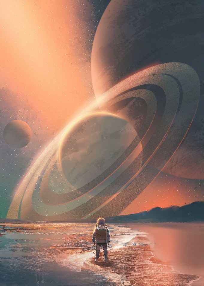Astronaut pensive