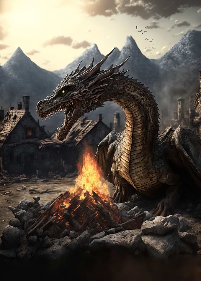 Dragon and the fire