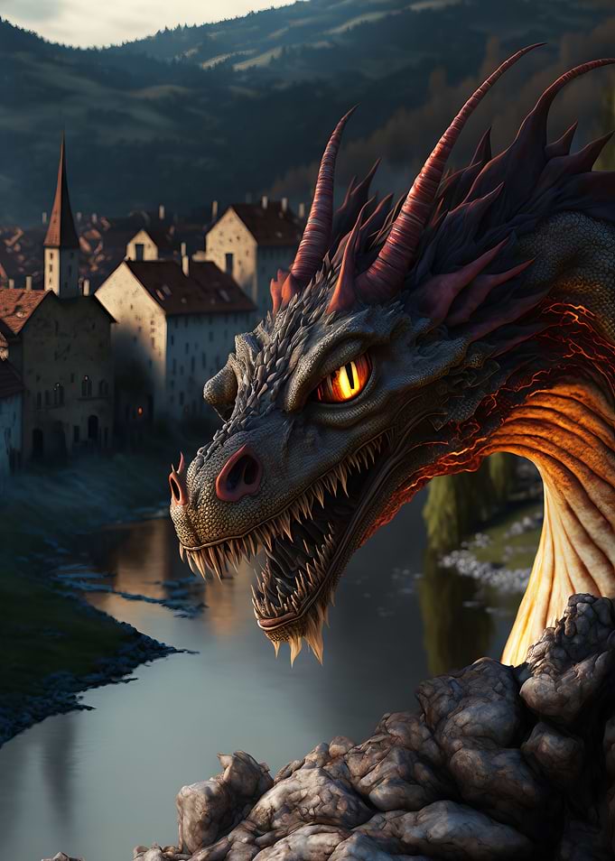 Dragon and the fire