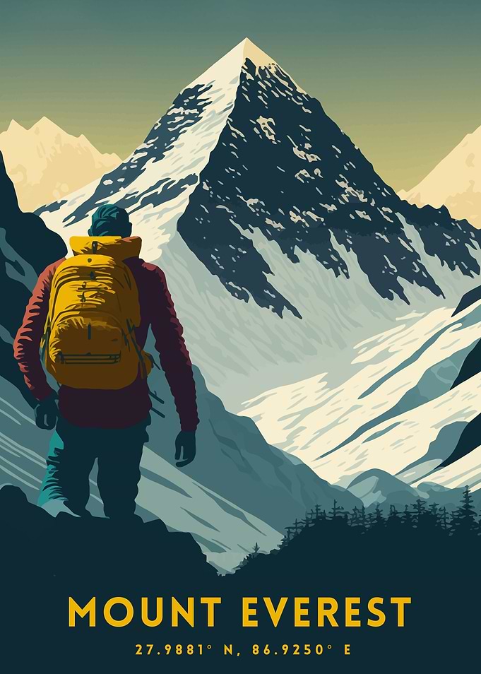 Mount Everest Travel Print