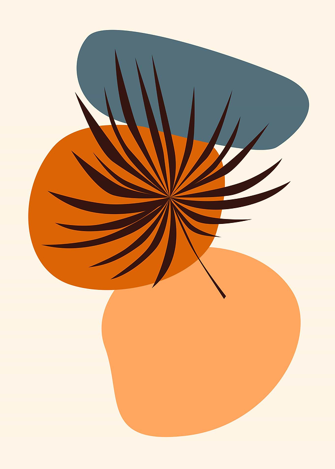 Tropical palm leaf shapes