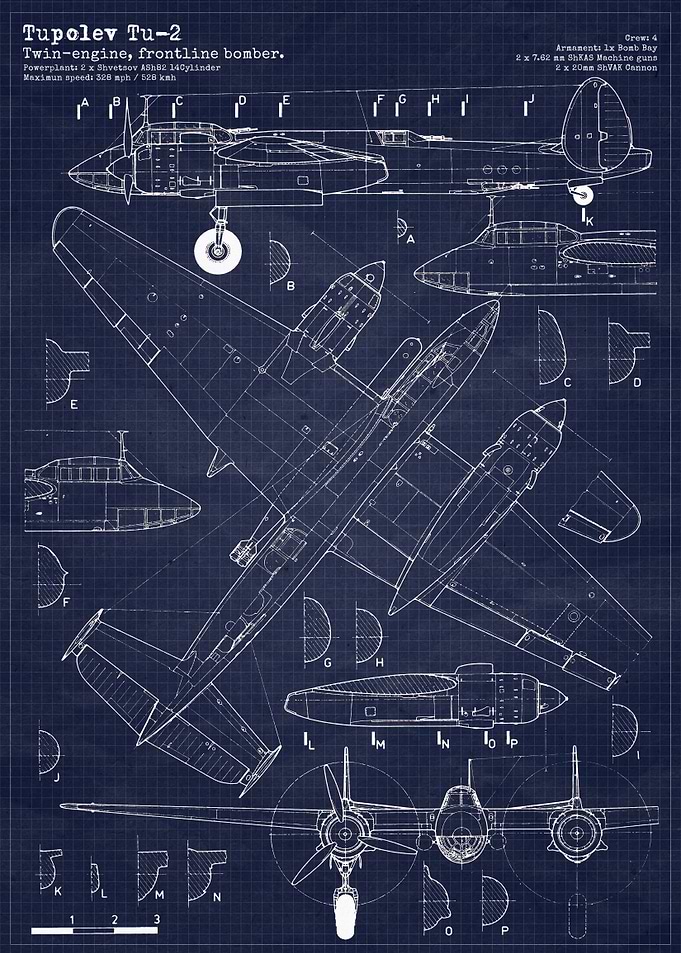 Tupolev Tu2 Blueprint
