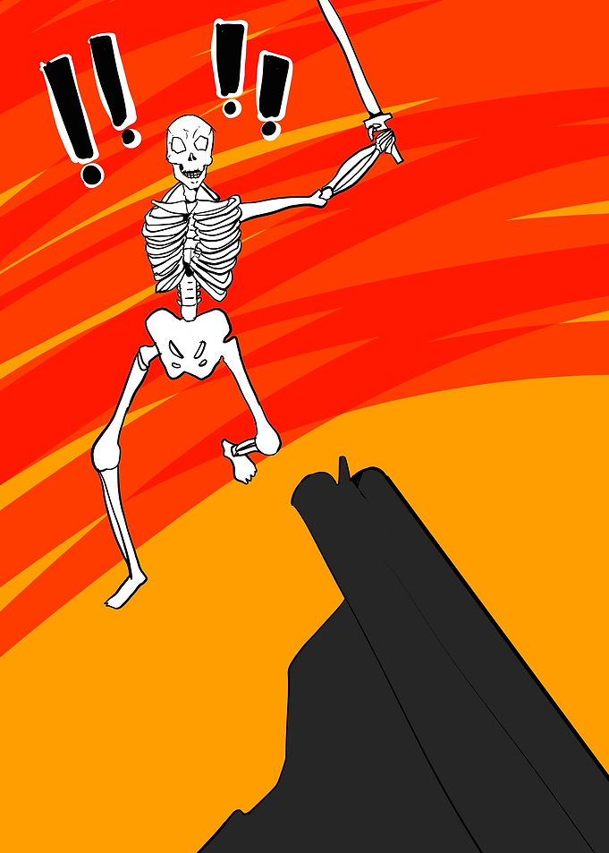 angry skeleton