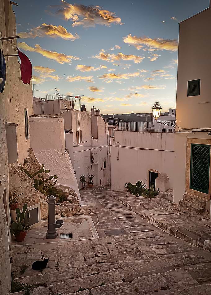 Ostuni village at sunset