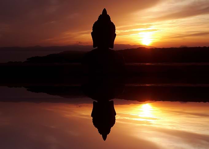 Sunset over Buddha