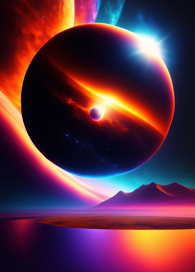 planet sunset lake