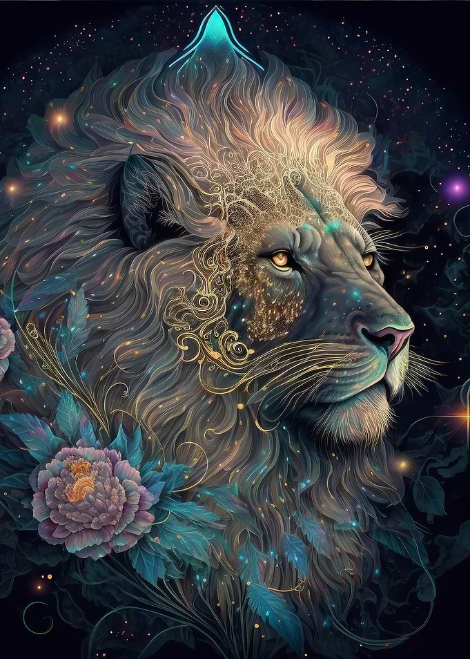 Cosmic Bloom Lion King