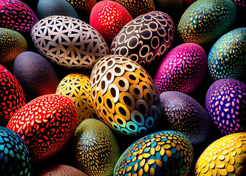 Easter Eggs — metal poster wall art