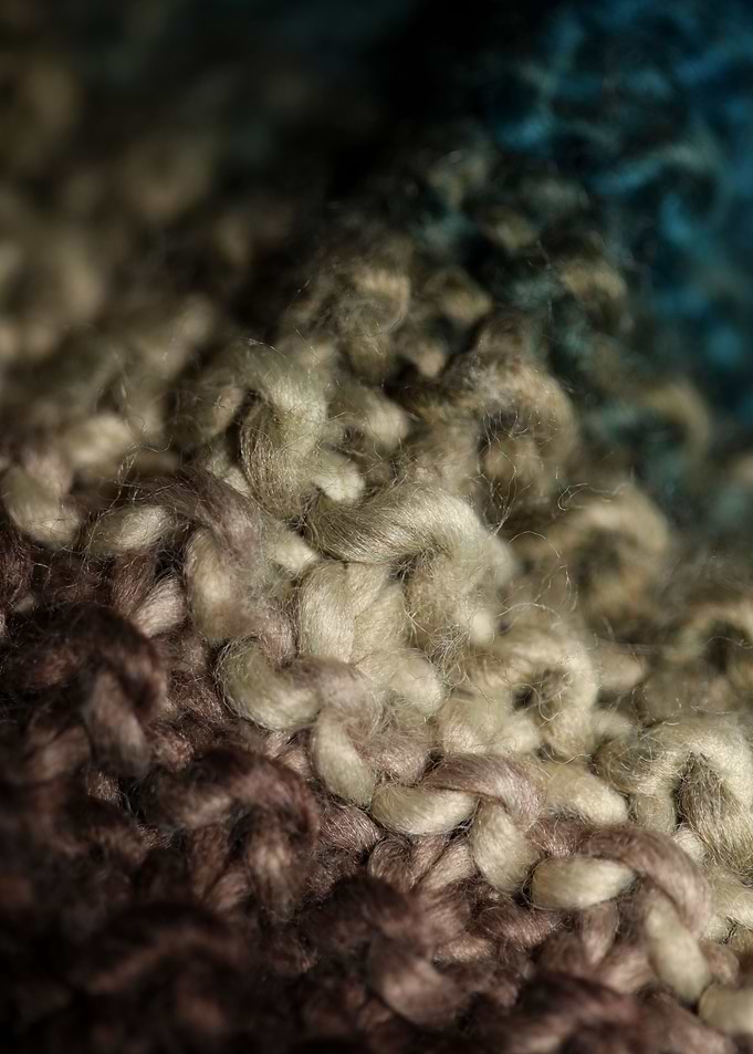 Hand made old scarf macro