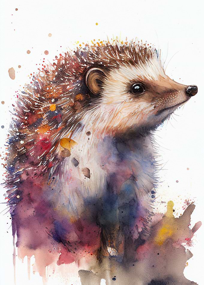 Hedgehog Watercolor