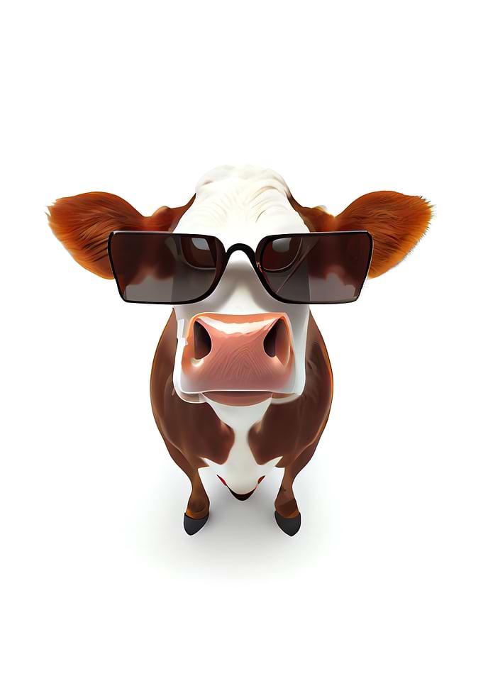 Cow Wearing Sunglasses