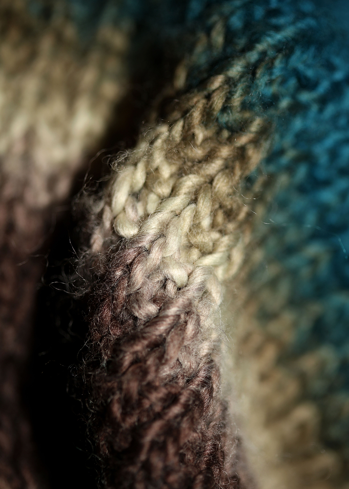 Hand made old scarf macro