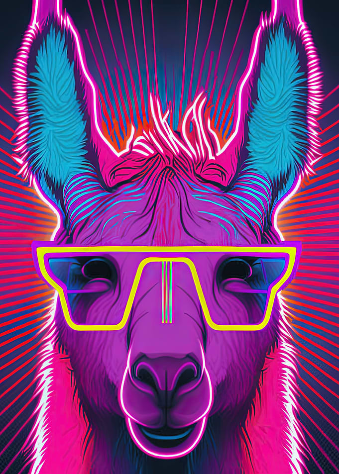 abstract psychedelic llama