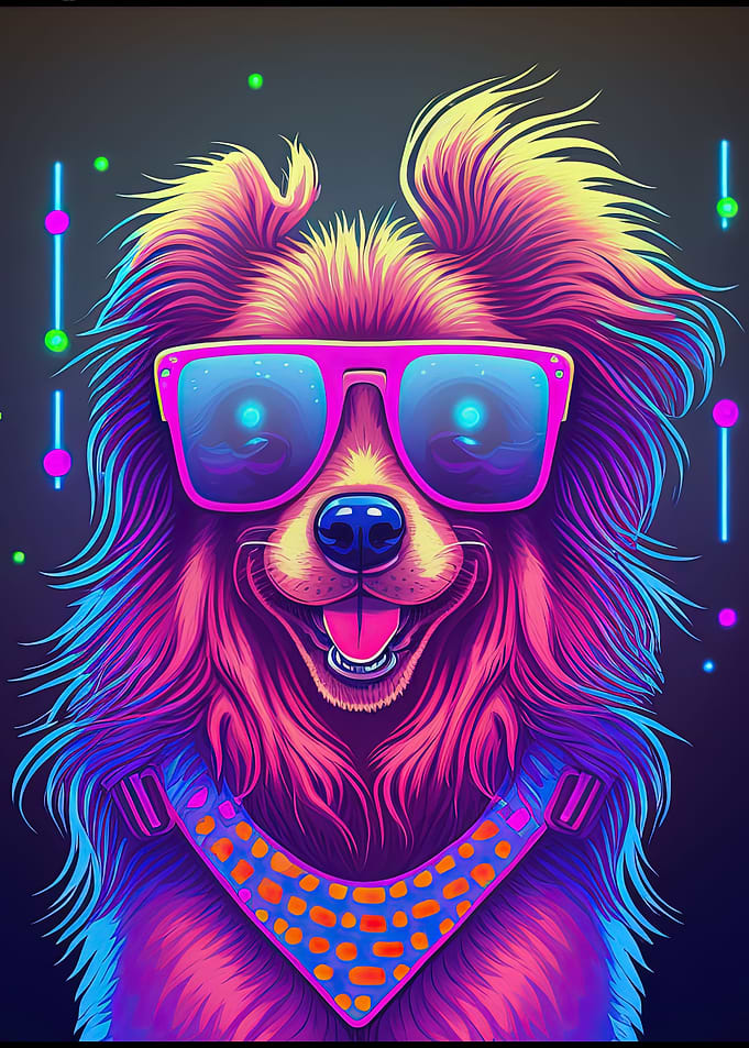abstract psychedelic dog