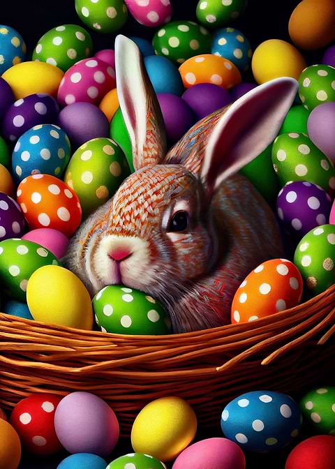 Easter Bunny — metal poster wall art
