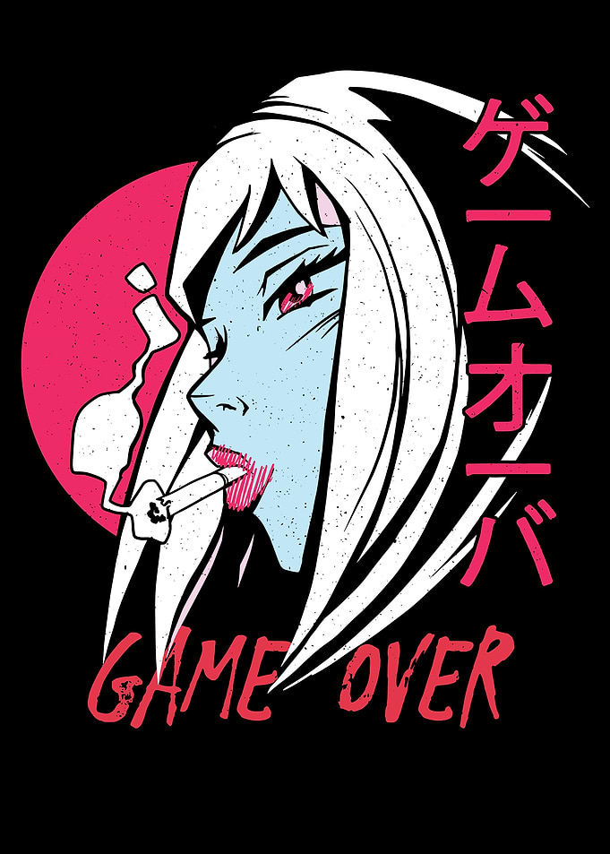 Anime Manga Girl Game over