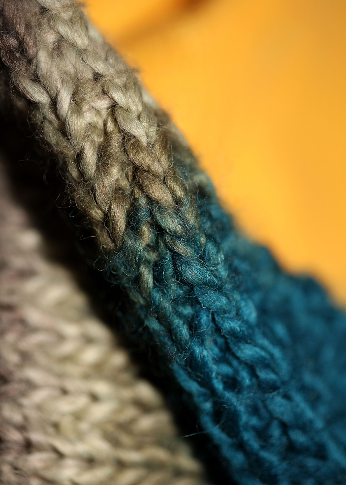 Hand made old scarf macro
