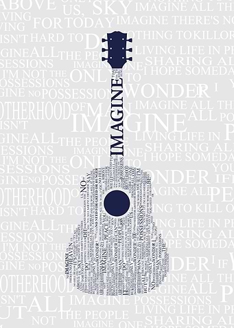 imagine a guitar text