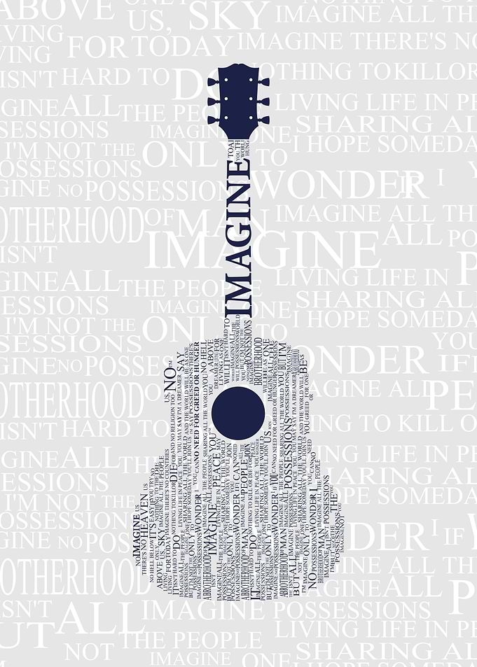 imagine a guitar text