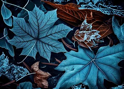 Winter Leaves — metal poster wall art