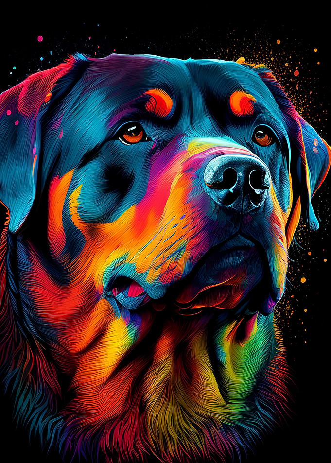 Rottweiler Colorful Dog