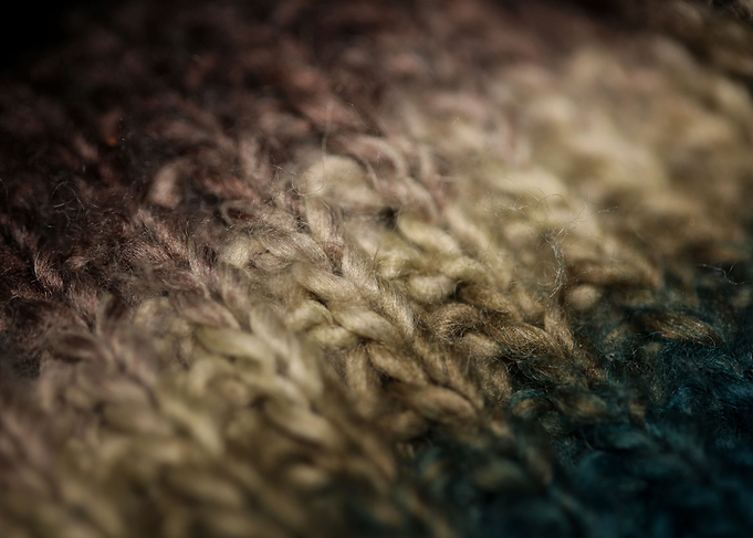 Hand made old scarf macro