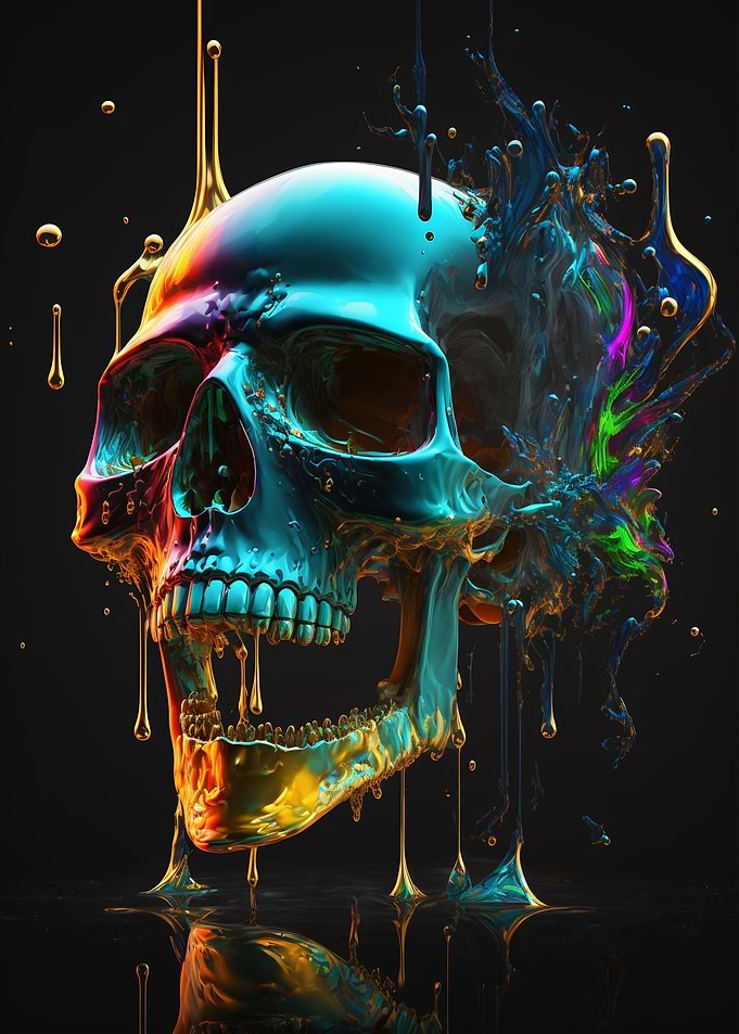 Colorful Paint Skull
