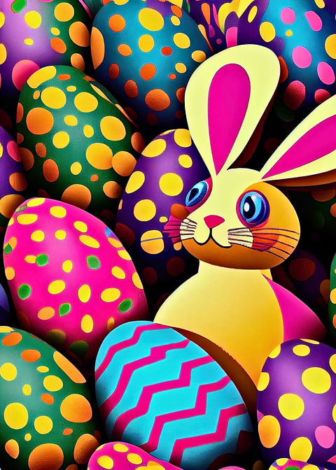 Easter Bunny — metal poster wall art