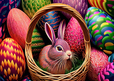 Easter Bunny — metal poster wall art