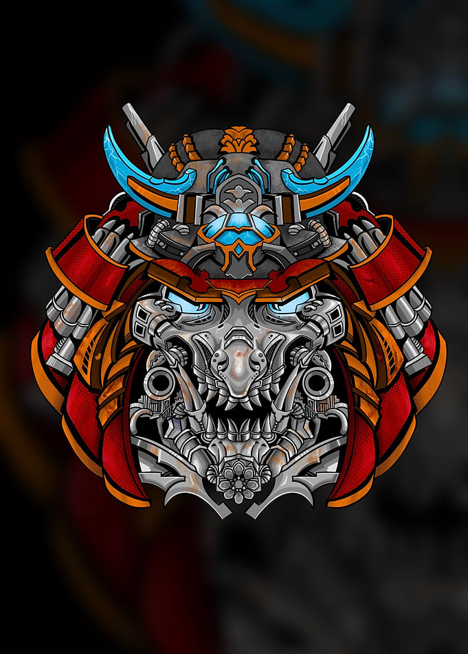 warriors skull robot