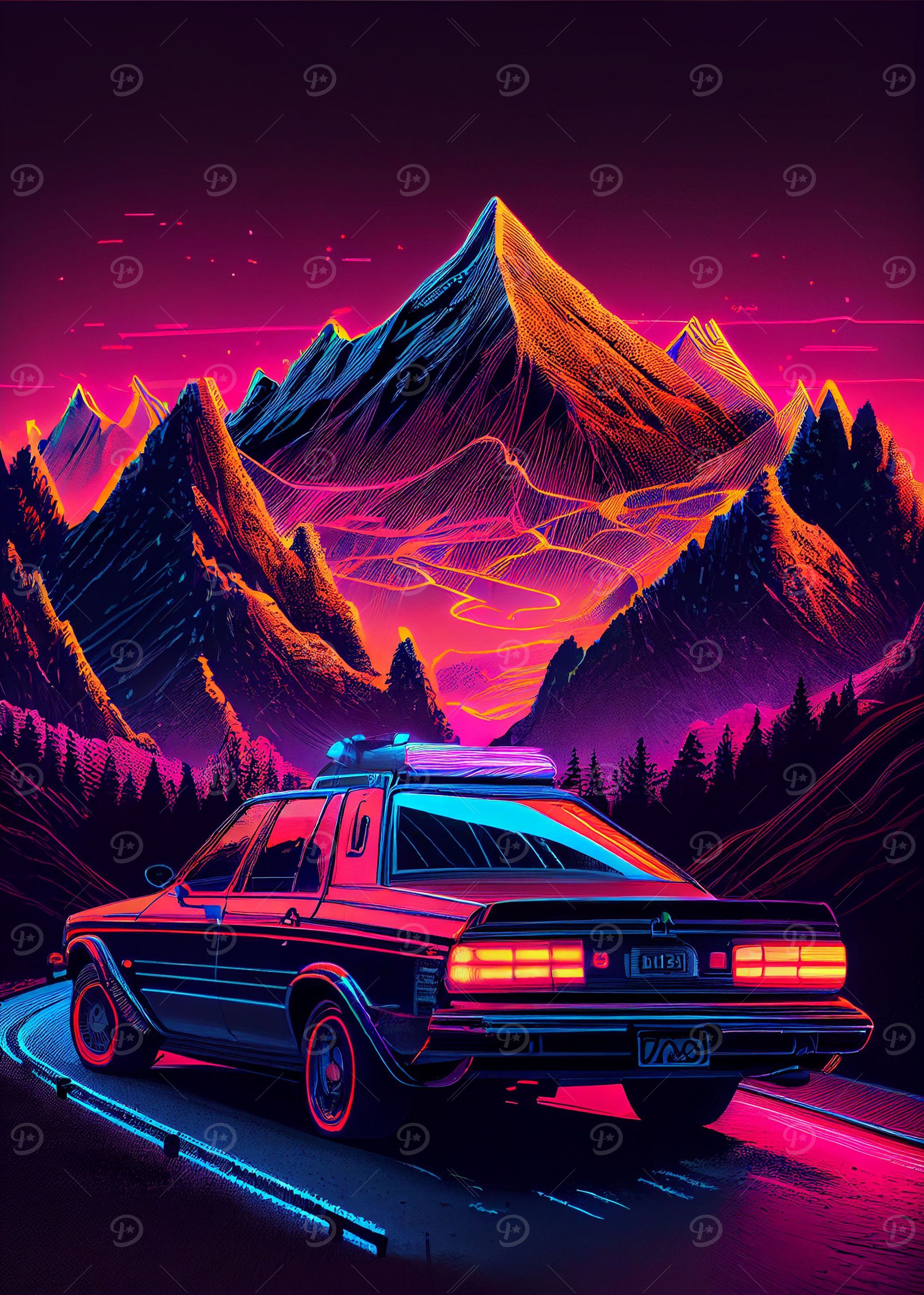 Synthwave Car 14