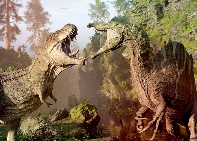 Trex and Spinosaurus dino