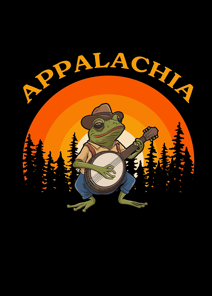 Frog Banjo Retro Sun