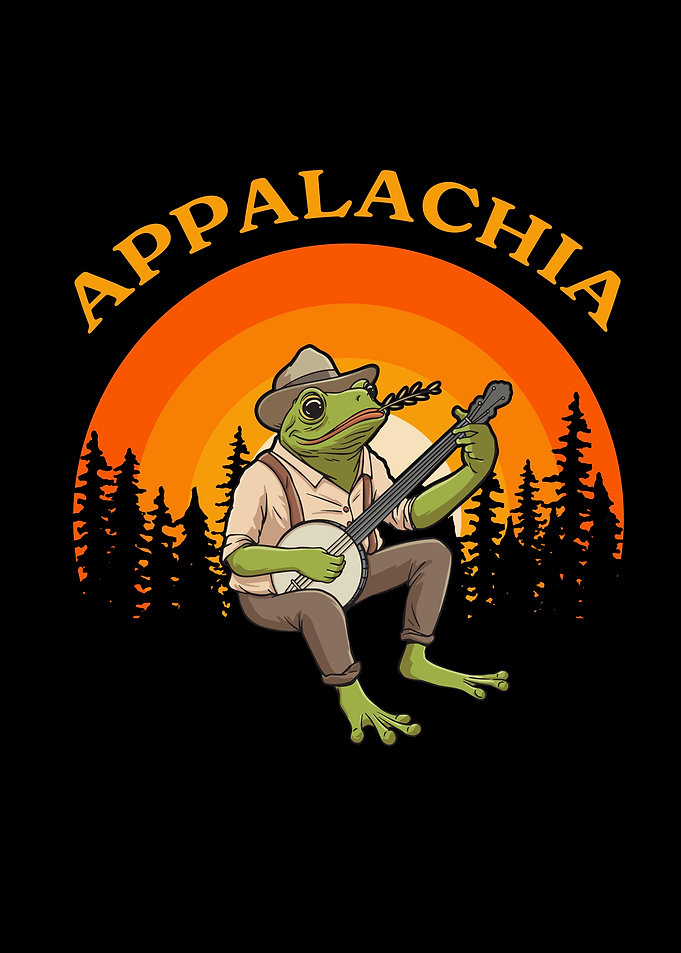 Frog Banjo Retro Sun