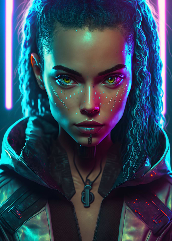 Cyberpunk woman