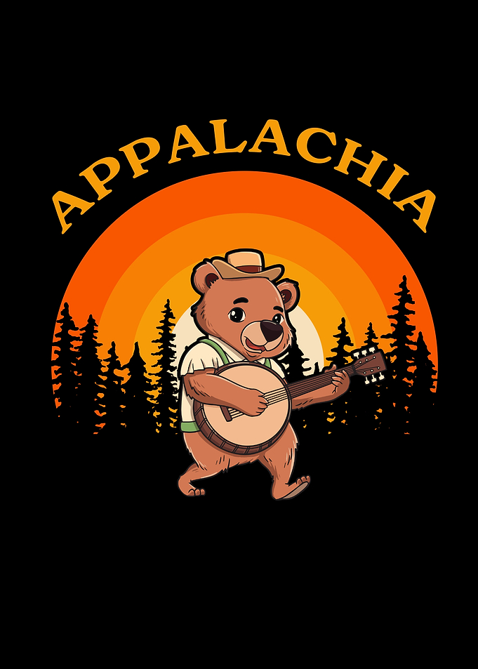 Bear Banjo Retro Sun