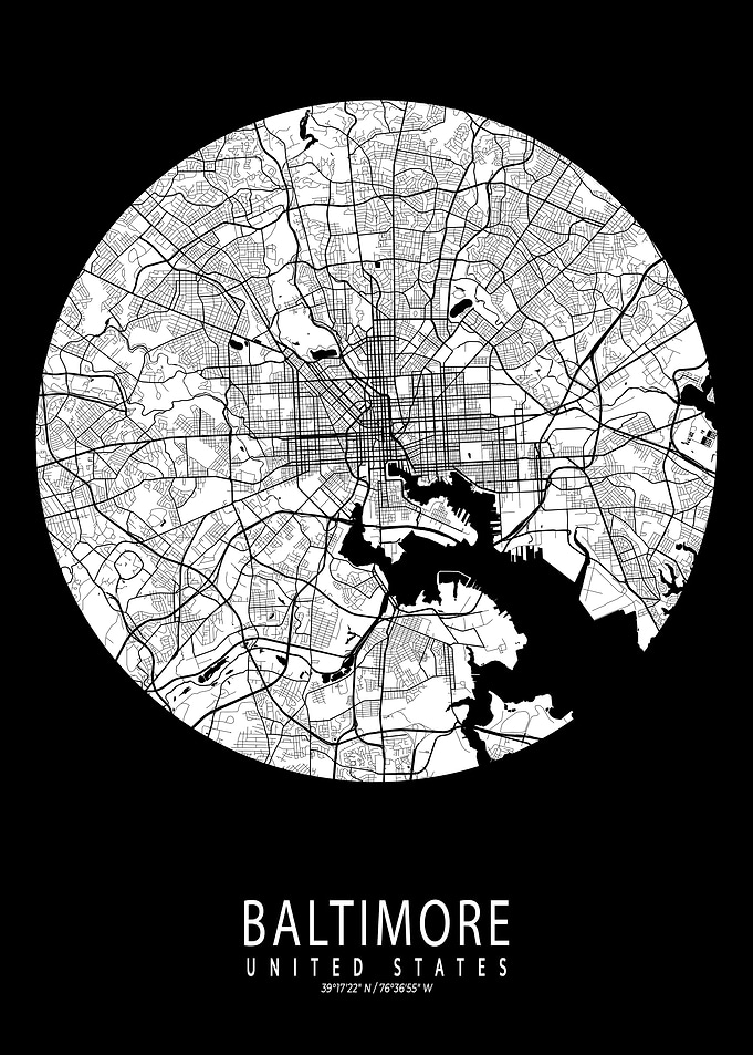 Baltimore City Map Moon