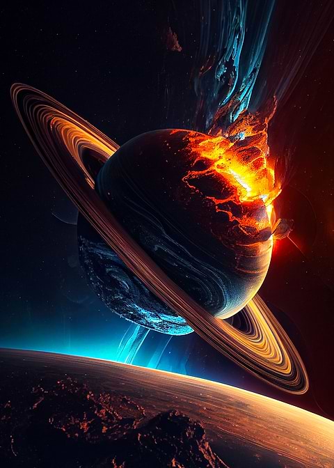 Saturns Demise — metal poster wall art