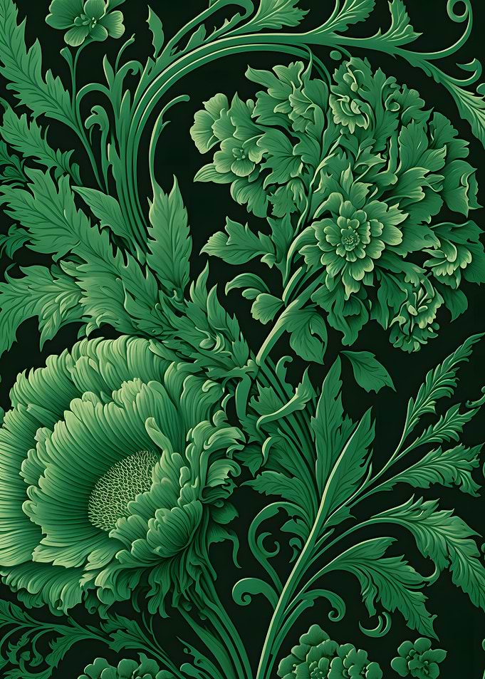 Green Floral Wallpaper