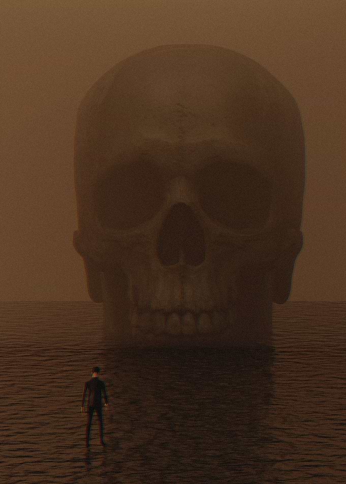 Ocean with Skull