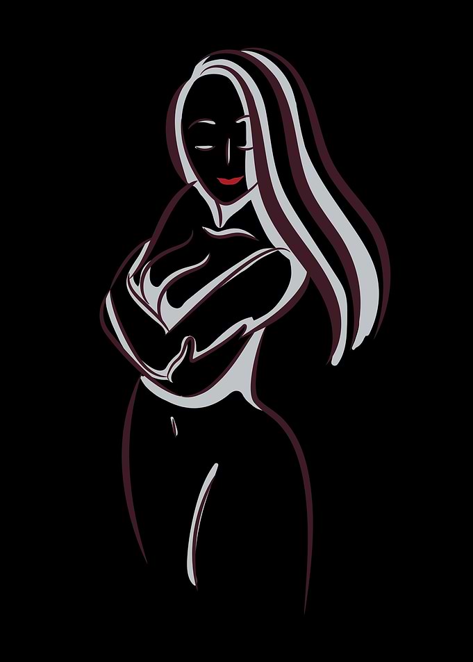 Erotic Girl Line Art