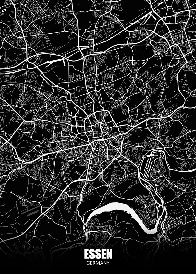Essen Germany Dark Map