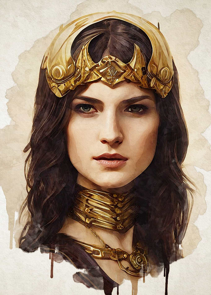 Watercolor Medieval Queen