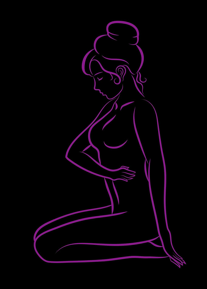 Erotic Girl Line Art