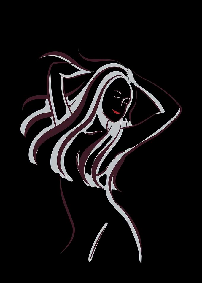 Erotic Girl Line Art