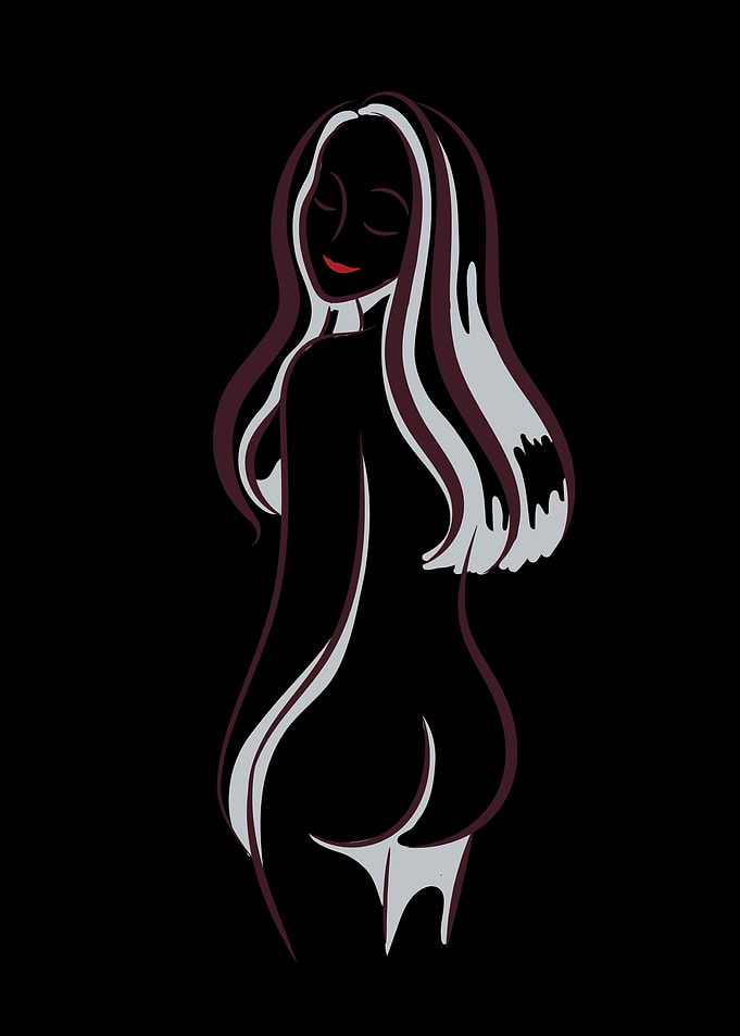 Erotic Girl Line Art