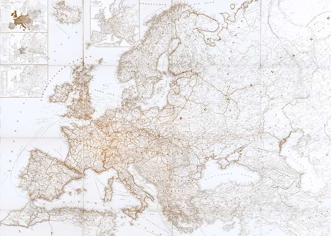 Europe white vintage map