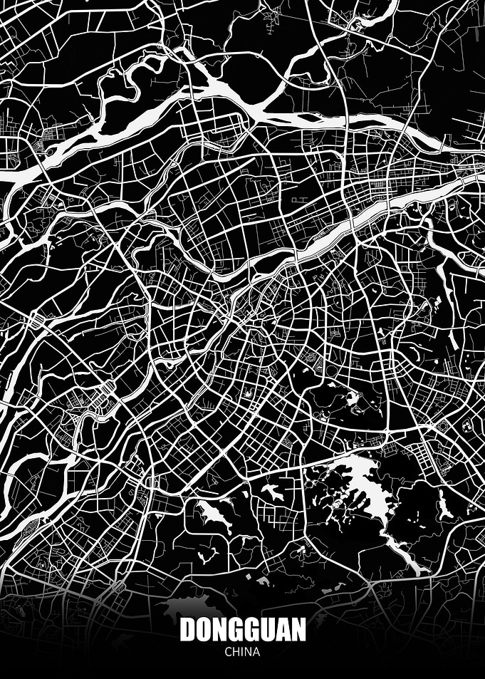 Dongguan China Dark Map
